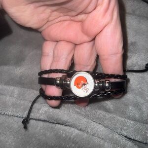 Black and Orange browns Football Bracelet